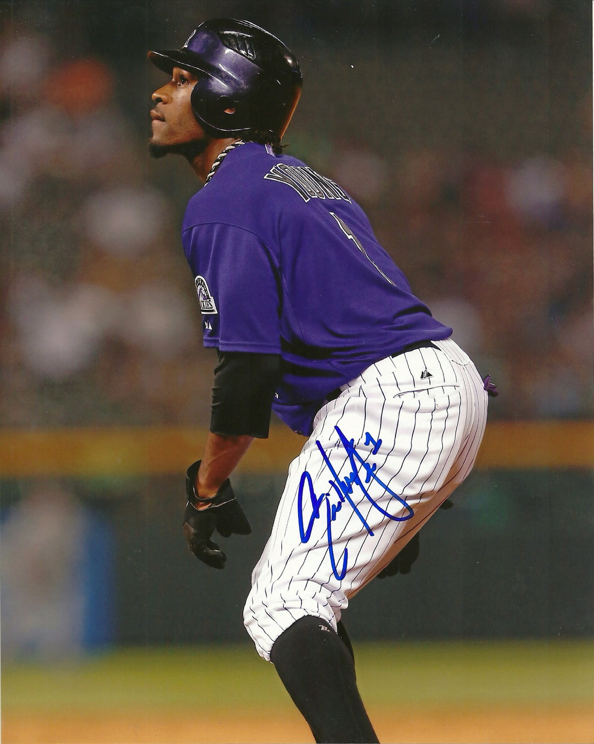 ERIC YOUNG COLORADO ROCKIES SIGNED AUTOGRAPHED 8x10 PHOTO W/COA