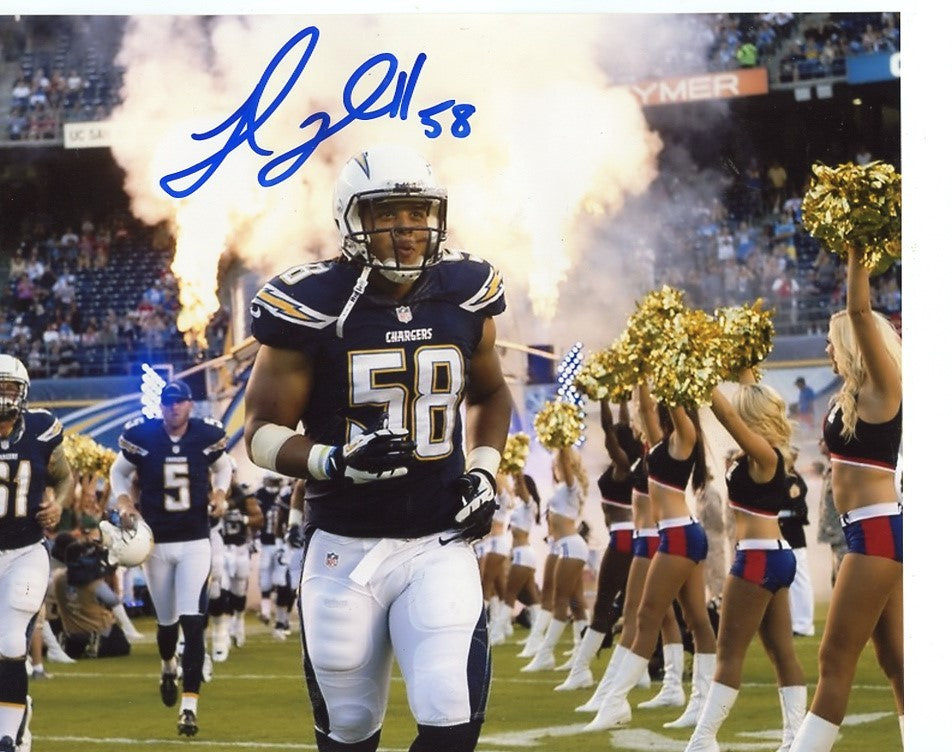 TOUREK WILLIAMS SAN DIEGO CHARGERS SIGNED AUTOGRAPHED 8X10 PHOTO W/COA