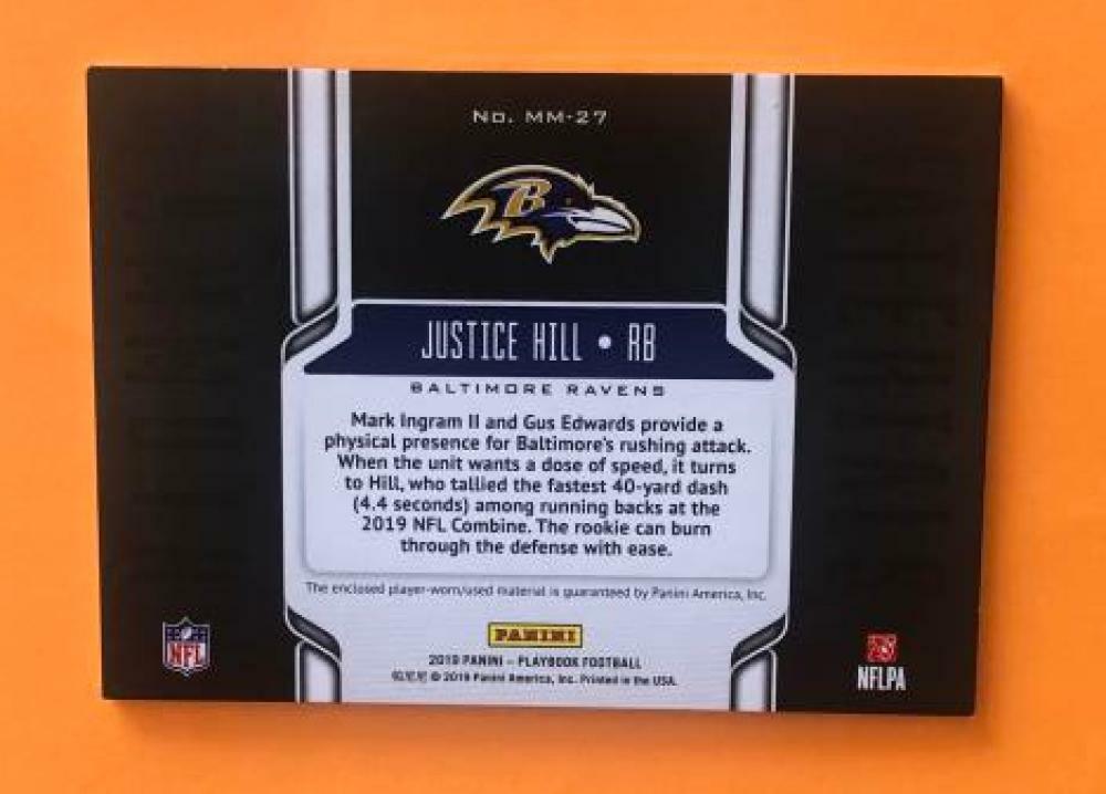 2019 PANINI PLAYBOOK JUSTICE HILL RAVENS MAMMOTH MATERIALS 272/299
