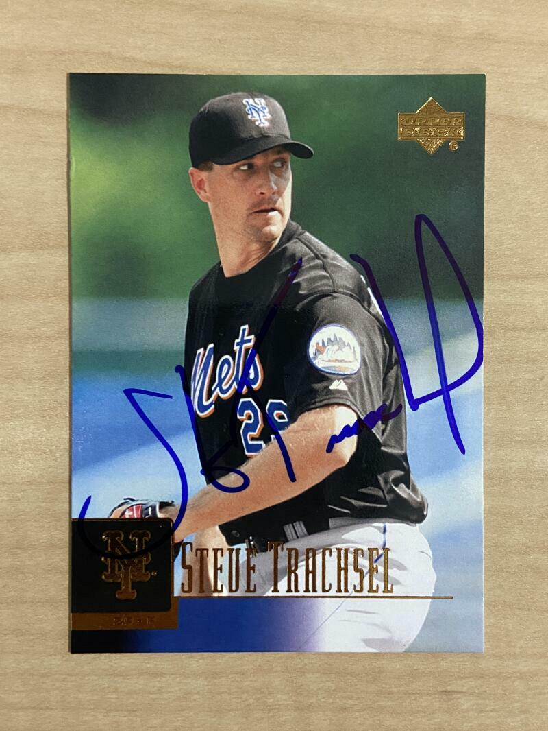 STEVE TRACHSEL NEW YORK METS SIGNED AUTOGRAPHED 2001 UPPER DECK CARD #419 W/COA
