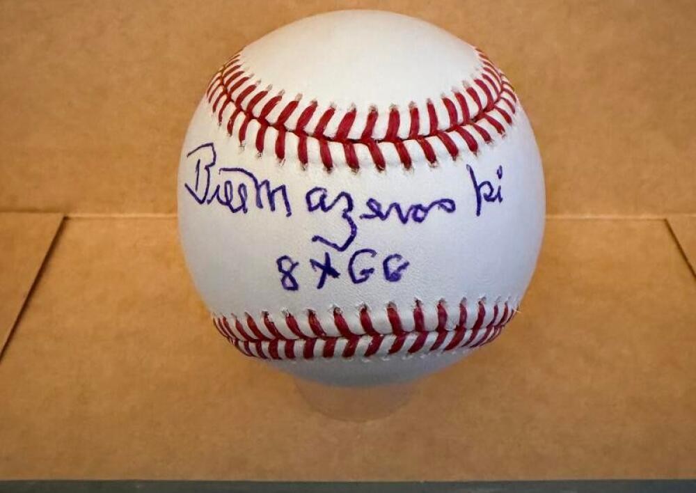 BILL MAZEROSKI PITTSBURGH PIRATES 8XGG SIGNED AUTO M.L. BASEBALL BECKETT AUTH