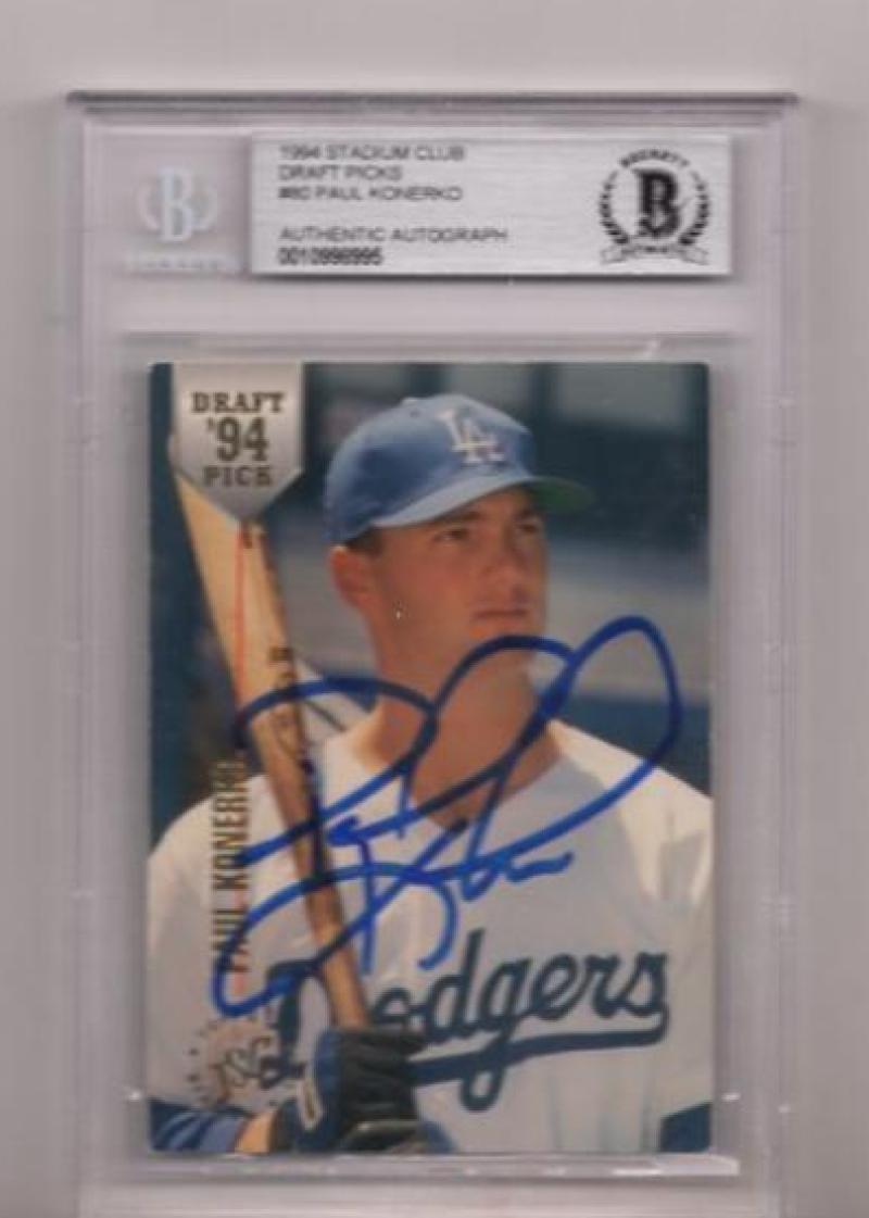 1994 STADIUM CLUB PAUL KONERKO SIGNED CARD BECKETT AUTHENTIC AUTOGRAPH