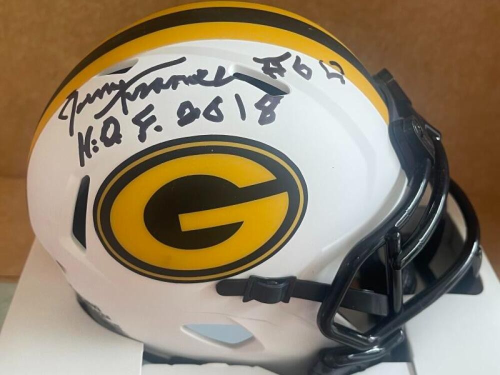 JERRY KRAMER PACKERS HOF 18 SIGNED RAVE MINI HELMET BECKETT AUTH
