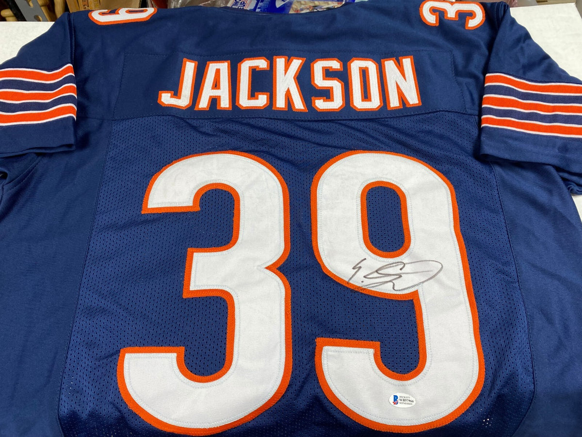 EDDIE JACKSON CHICAGO BEARS #39 SIGNED AUTOGRAPHED CUSTOM JERSEY BECKETT