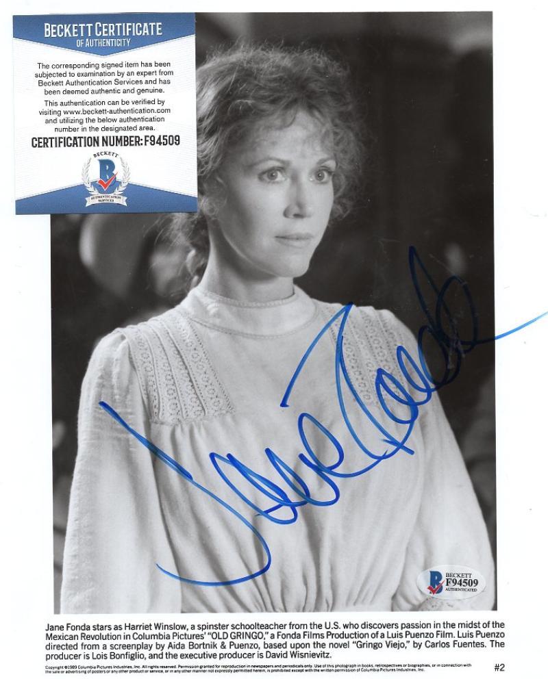 JANE FONDA OLD GRINGO SIGNED AUTOGRAPHED 8X10 PHOTO BAS F94509
