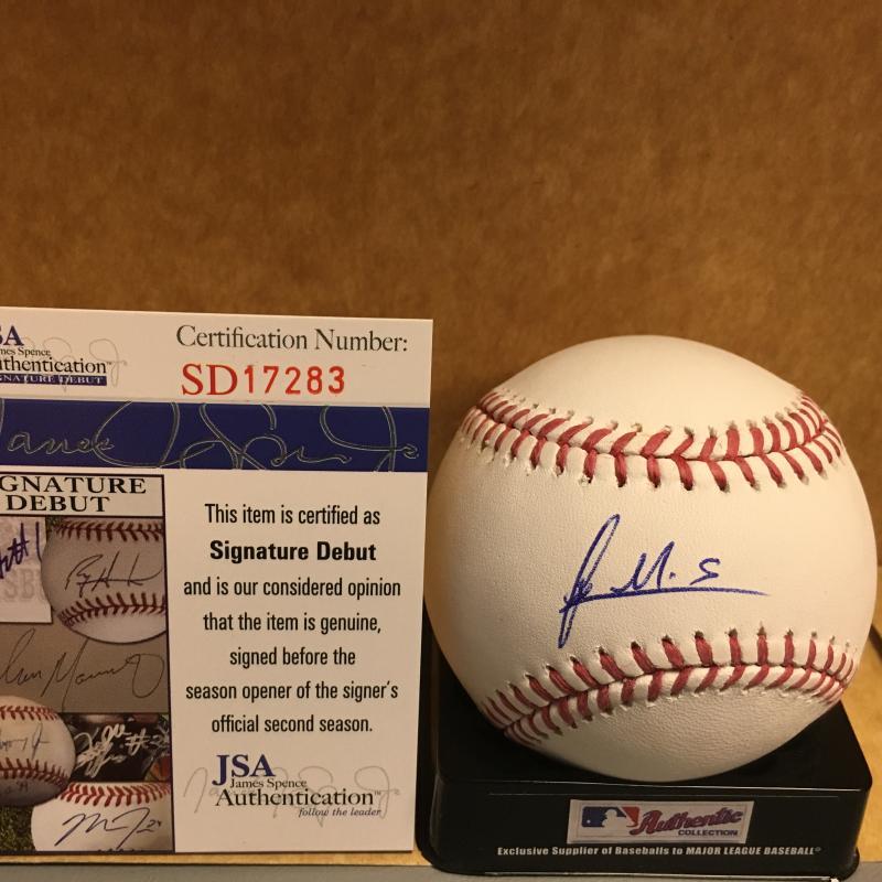 FRANCIS MARTES HOUSTON ASTROS SIGNATURE DEBUT M.L. SIGNED BASEBALL JSA SD17283