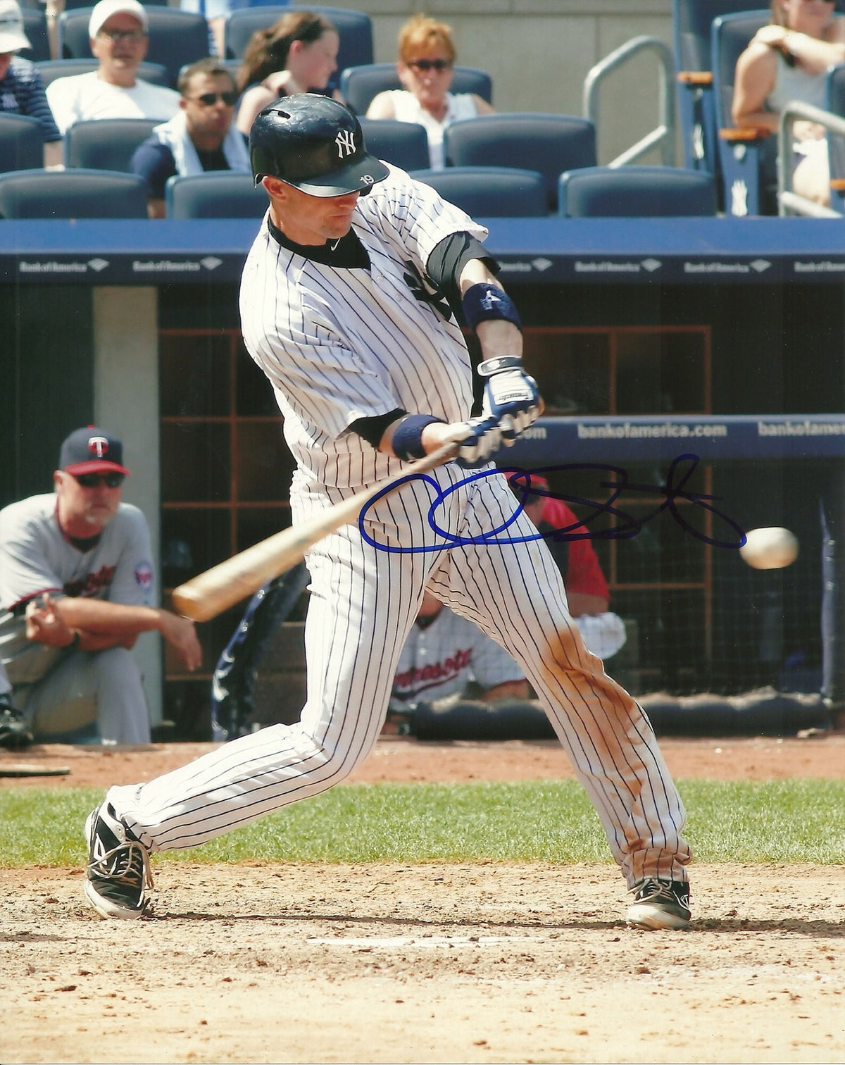 CHRIS STEWART NEW YORK YANKEES SIGNED AUTOGRAPHED 8x10 PHOTO W/COA VS TWINS