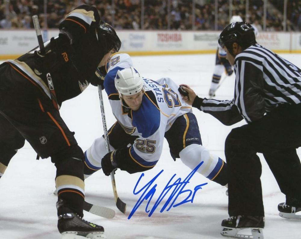YAN STASTNY ST. LOUIS BLUES SIGNED AUTOGRAPHED 8X10 PHOTO W/COA