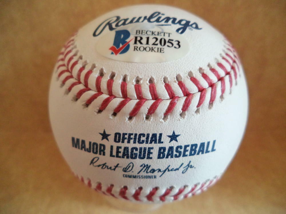 MONTE HARRISON MIAMI MARLINS ROOKIE YEAR SIGNED M.L. BASEBALL BECKETT R12053