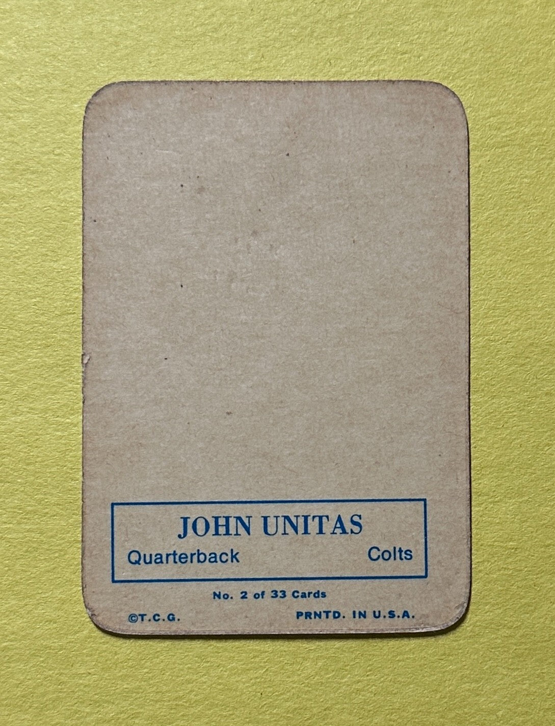 1970 TOPPS SUPPER GLOSSY JOHN UNITAS #2 COLTS HOF