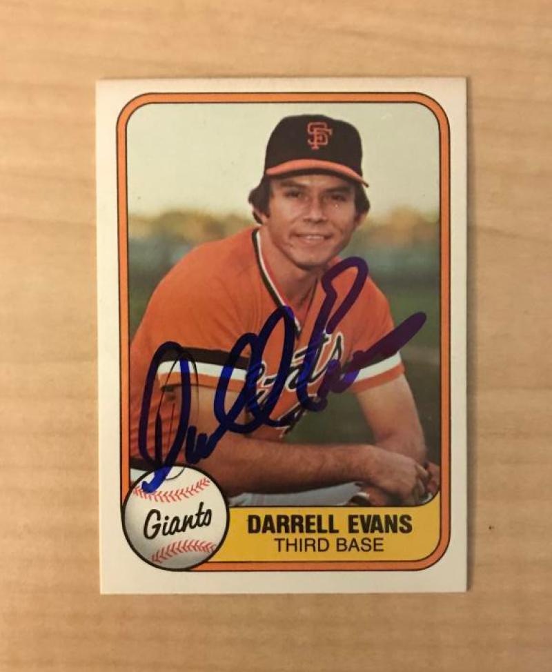 DARRELL EVANS SAN FRANCISCO GIANTS SIGNED AUTOGRAPHED 1981 FLEER CARD #436 W/COA