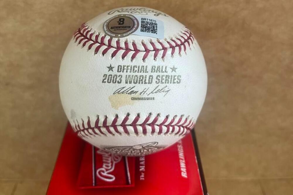 JACK MCKEON MARLINS SIGNED AUTO 2003 W.S. BASEBALL BASEBALL BECKETT