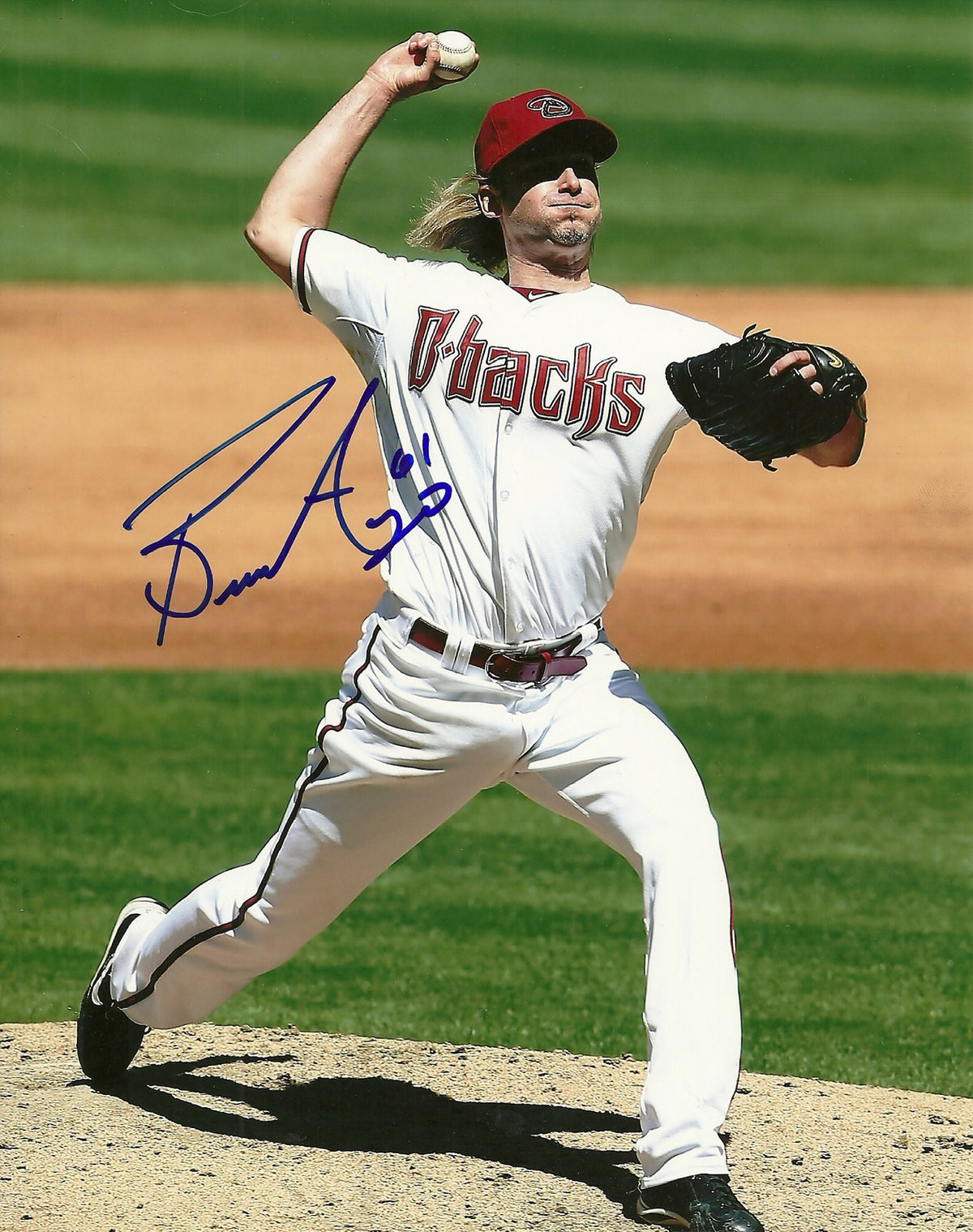 BRONSON ARROYO ARIZONA DIAMONDBACKS SIGNED AUTO 8x10 PHOTO ACTION W/COA