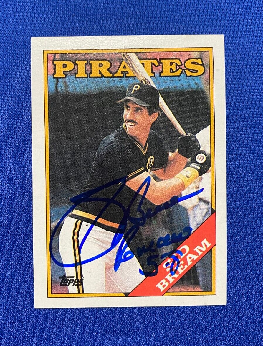 1988 TOPPS SID BREAM PITTSBURGH PIRATES SIGNED AUTOGRAPHED #478 CARD W/COA
