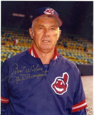 JIM DAVENPORT CLEVELAND INDIANS SIGNED 8X10 PHOTO W/COA