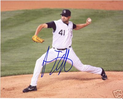 JEREMY AFFELDT COLORADO ROCKIES SIGNED 8X10 PHOTO W/COA