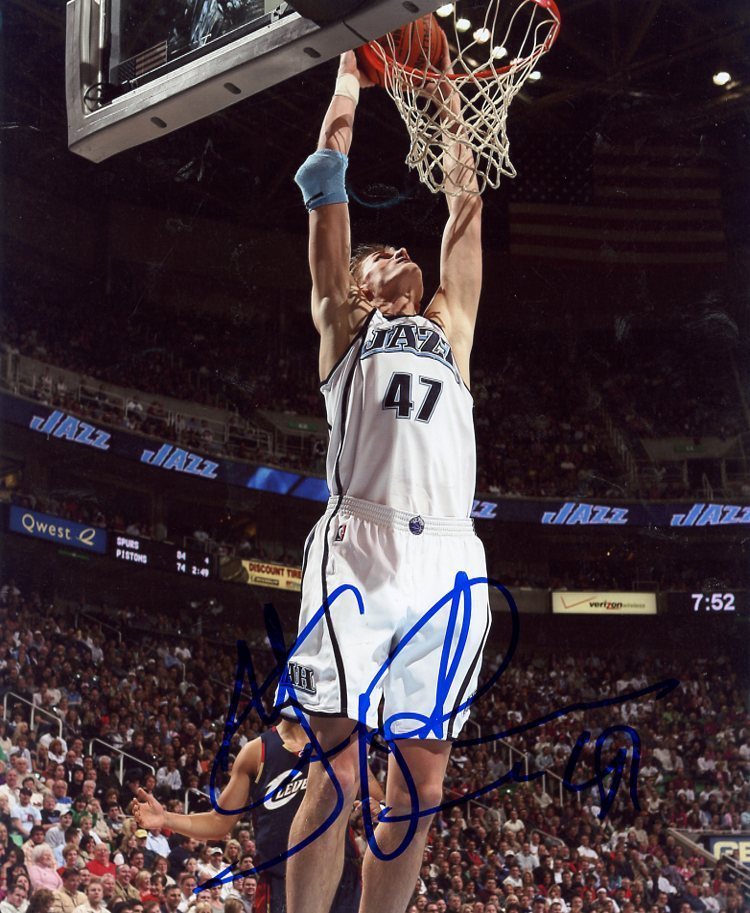 ANDREI KIRILENKO DUNKING UTAH JAZZ SIGNED AUTOGRAPHED 8X10 PHOTO W/COA