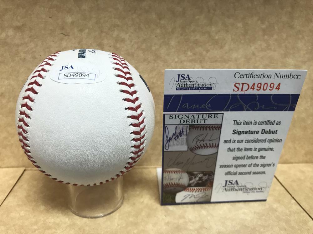 JESUS SANCHEZ TAMNPA BAY RAYS SIGNATURE DEBUT SIGNED M.L. BASEBALL JSA SD49094