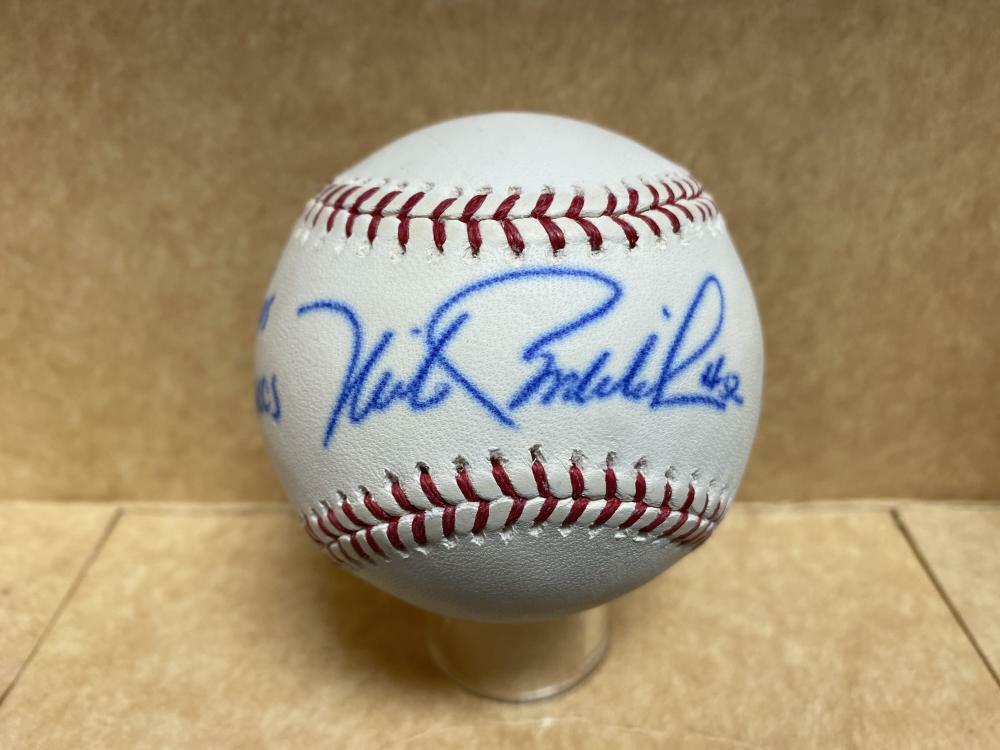 MIKE BODDICKER ORIOLES INSCRIBED BOTH SIDES SIGNED M.L. BASEBALL W/ COA