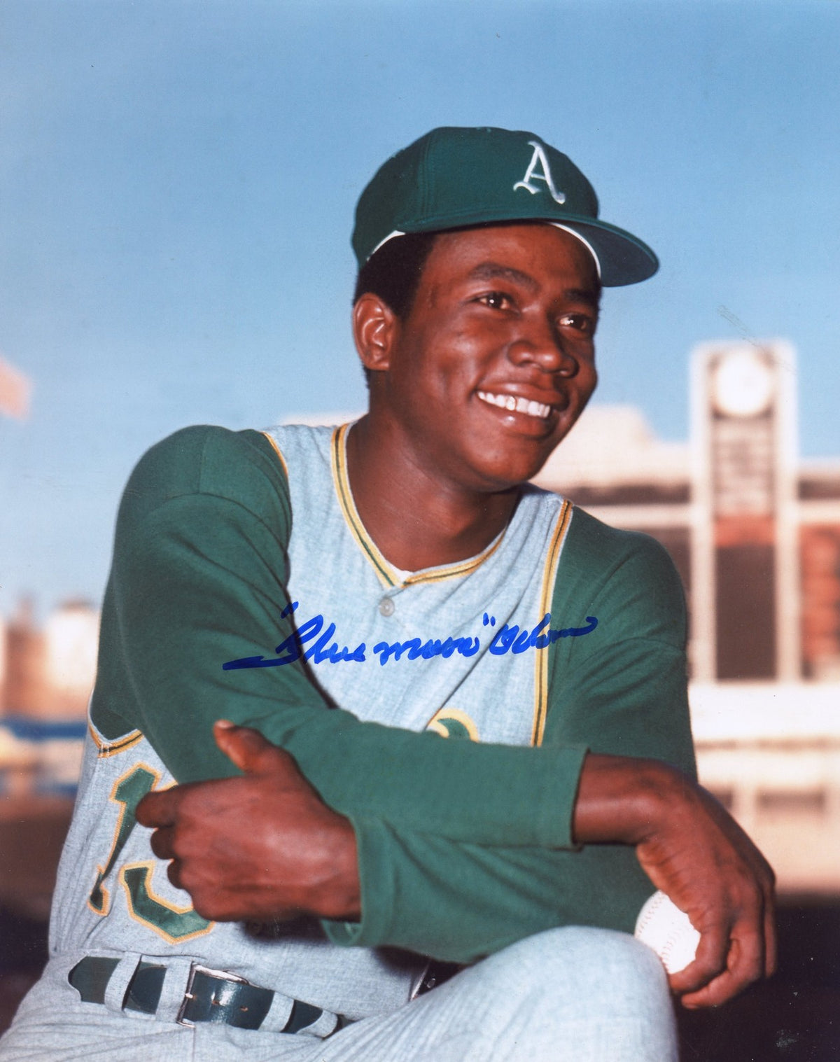 JOHN BLUE MOON ODOM OAKLAND A'S SIGNED 8X10 PHOTO