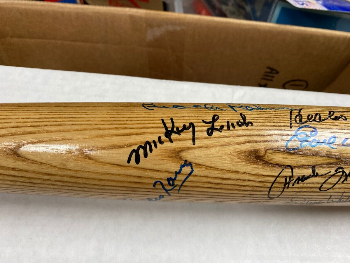MLB LEGENDS SIGNED JOE DIMAGGIO CHILDRENS HOSPITAL BAT W/COA BROOKS ROBINSON + C
