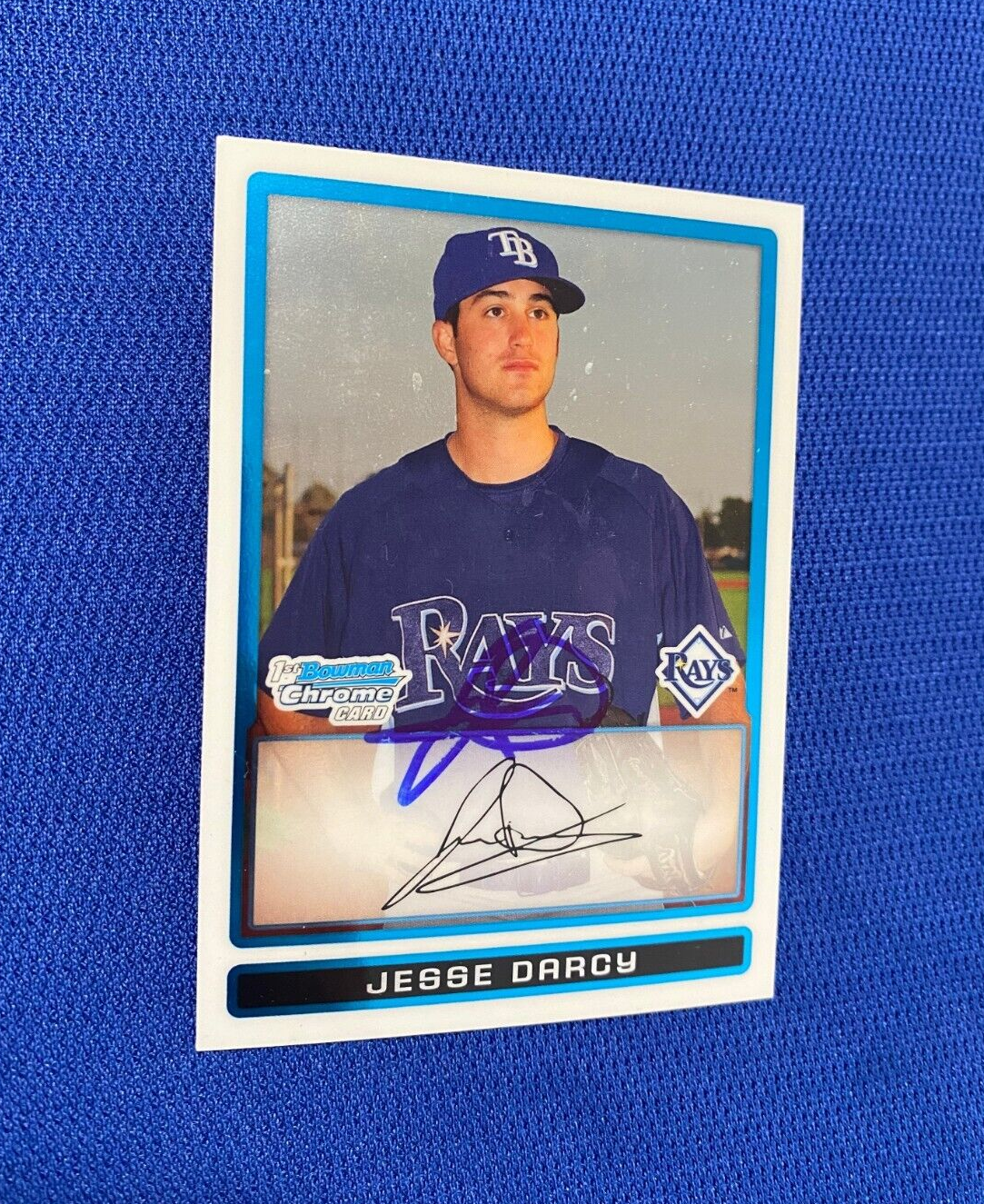 2009 BOWMAN CHROME JESSE DARCY TB RAYS AUTO SIGNED RC CARD #BCP11 W/COA