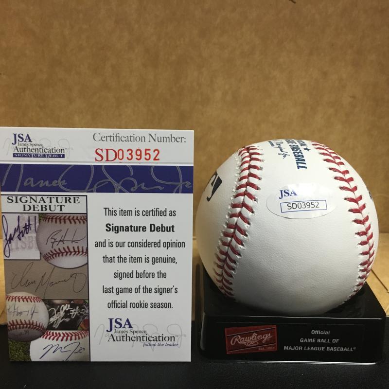 VINCENT VELASQUEZ PHILADELPHIA PHILLIES SIGNATURE DEBUT M.L. SIGNED BASEBALL JSA