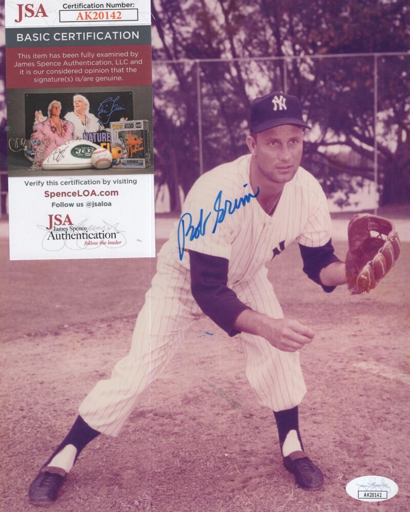 BOB GRIM NY YANKEES SIGNED AUTOGRAPHED 8X10 PHOTO JSA AK20142