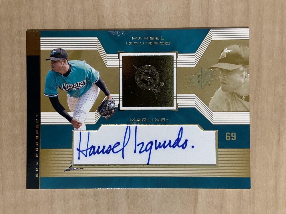 HANSEL IZQUIERDO FLORIDA MARLINS SIGNED AUTOGRAPHED 2002 UPPER DECK CARD #135