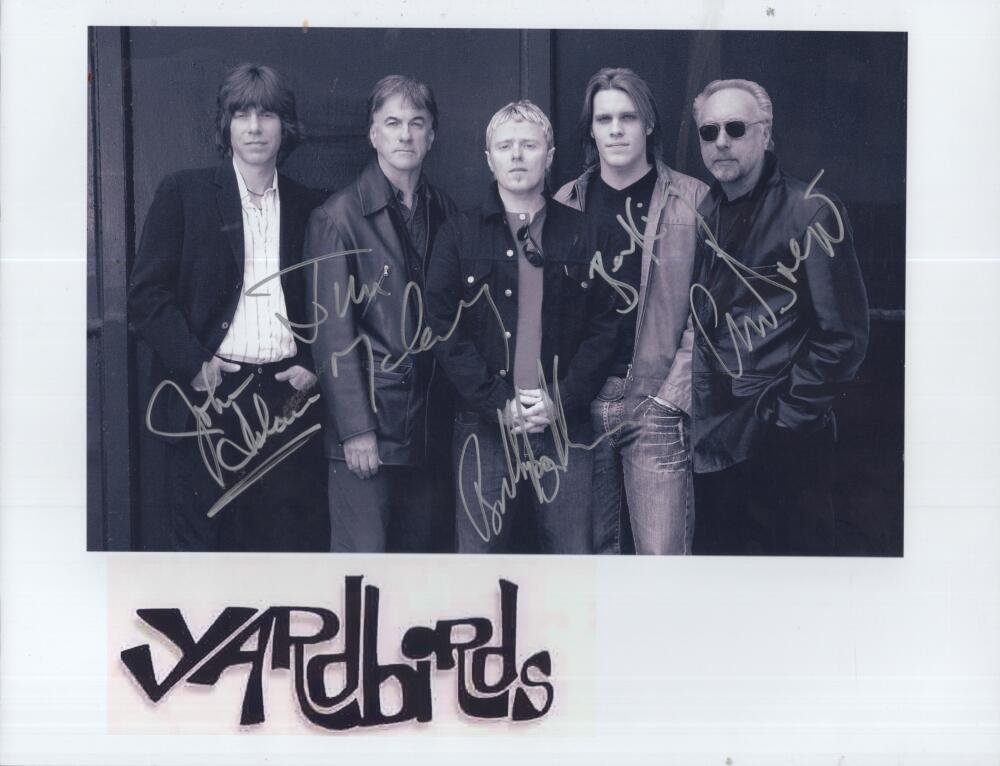 YARDBIRDS SIGNED AUTOGRAPHED 8X5X11 PHOTO W/ COA
