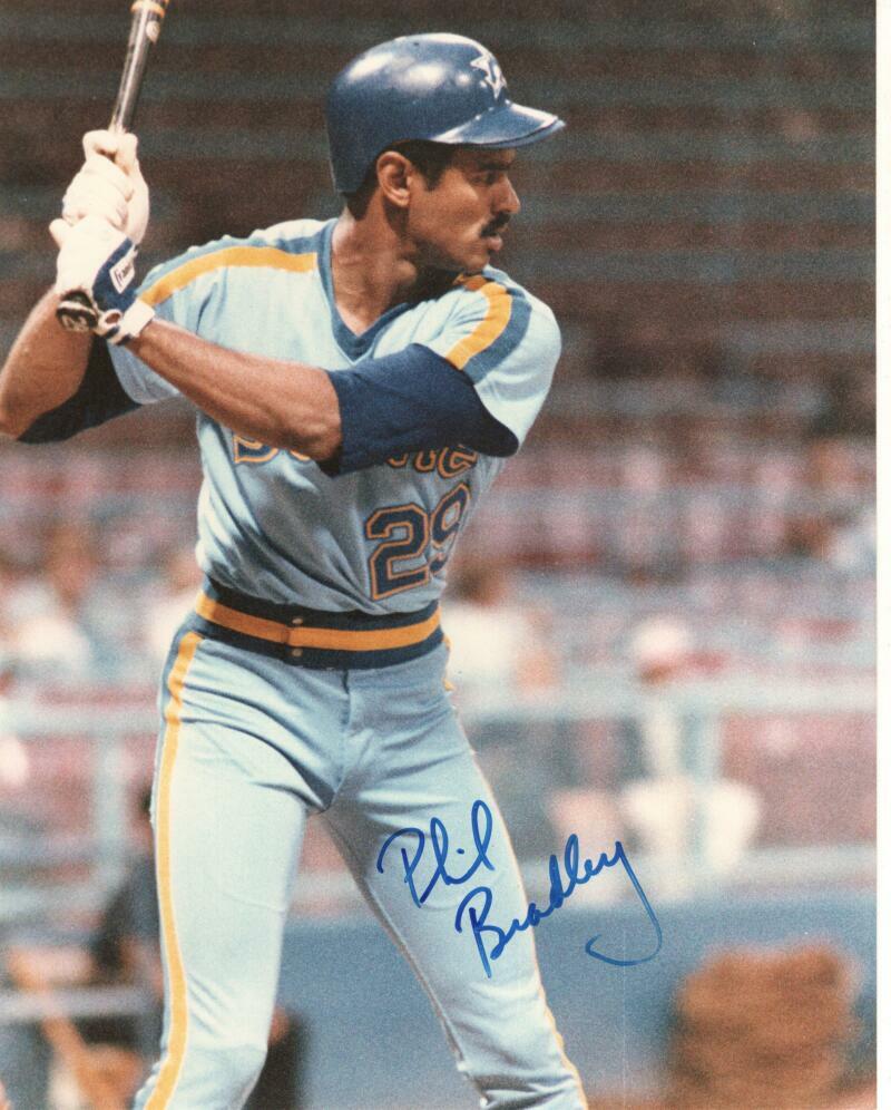 PHIL BRADLEY SEATTLE MARINERS SIGNED AUTOGRAPHED 8X10 PHOTO W/ COA