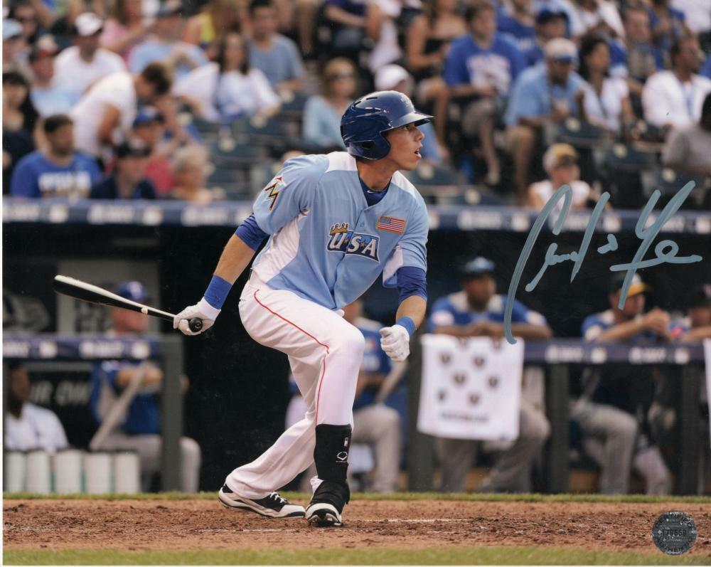 CHRISTIAN YELICH BREWERS/USA SIGNED AUTOGRAPHED 8X10 PHOTO W/ COA