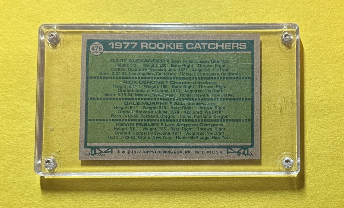 1977 TOPPS ROOKIE CATCHERS ALEXANDER CERONE MURPHY PASLEY #476