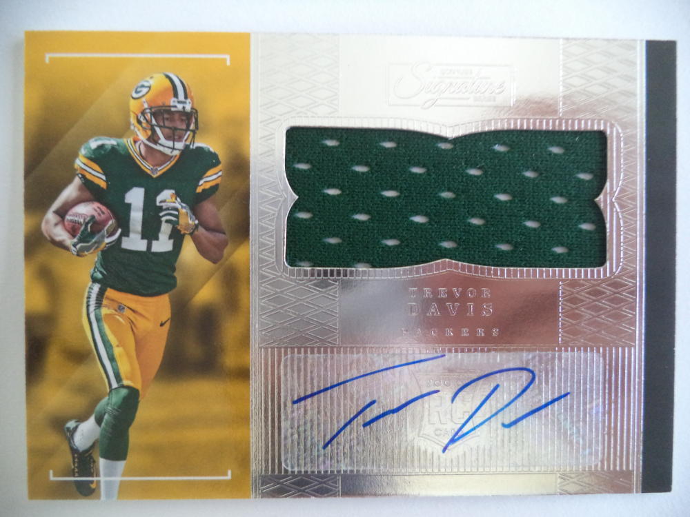 TREVOR DAVIS 2016 DONRUSS SIGNATURES JERSEY/AUTO CARD