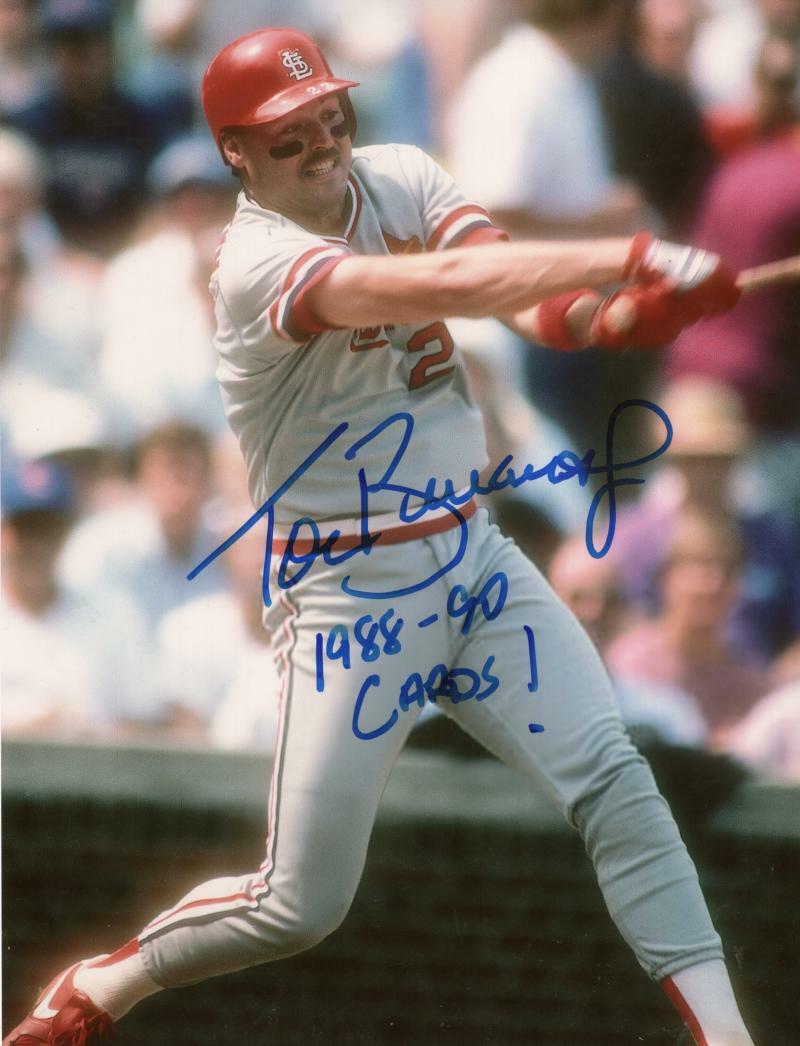 TOM BRUNANSKY 1988-90 CARDS SIGNED AUTOGRAPHED 8X10 PHOTO W/ COA