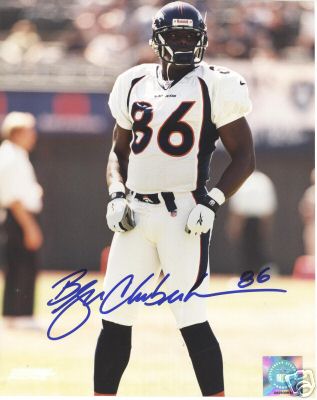 BYRON CHAMBERLAIN DENVER BRONCOS SIGNED 8X10 PHOTO