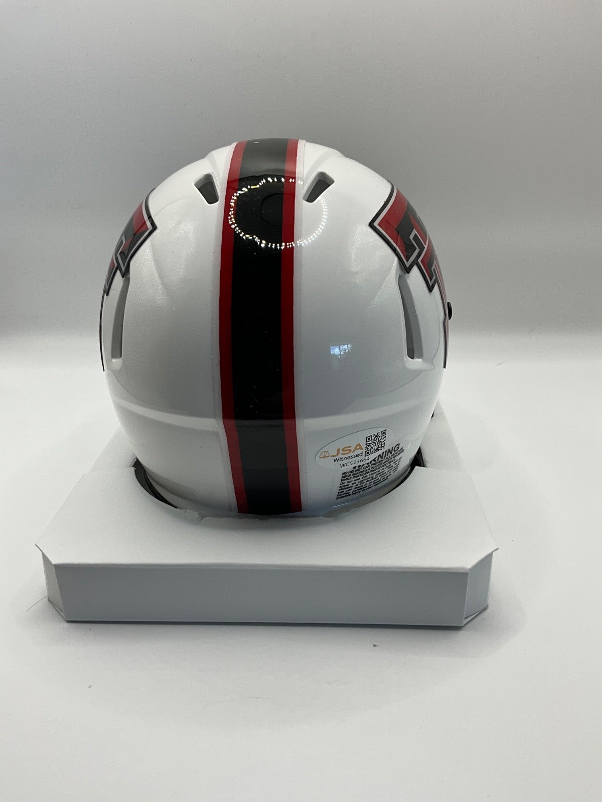 WES WELKER TEXAS TECH RED RAIDERS SIGNED SPEED MINI HELMET JSA