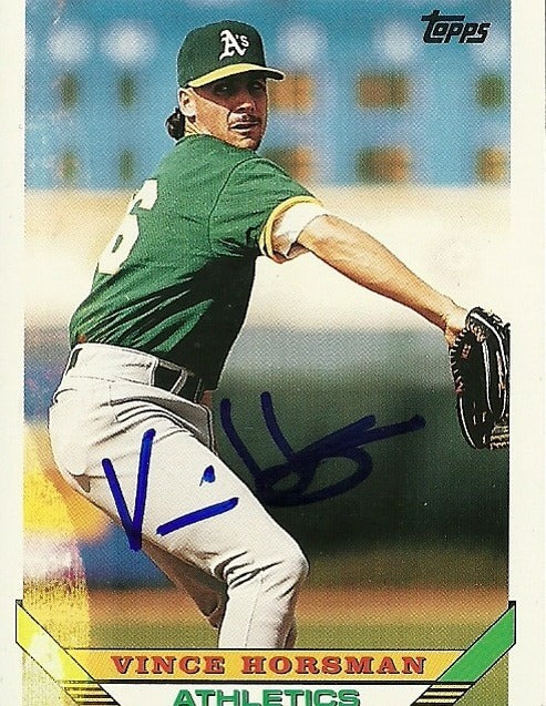 VINCE HORSMAN OAKLAND ATHLETICS SIGNED AUTOGRAPHED1993 TOPPS CARD #263 W/COA