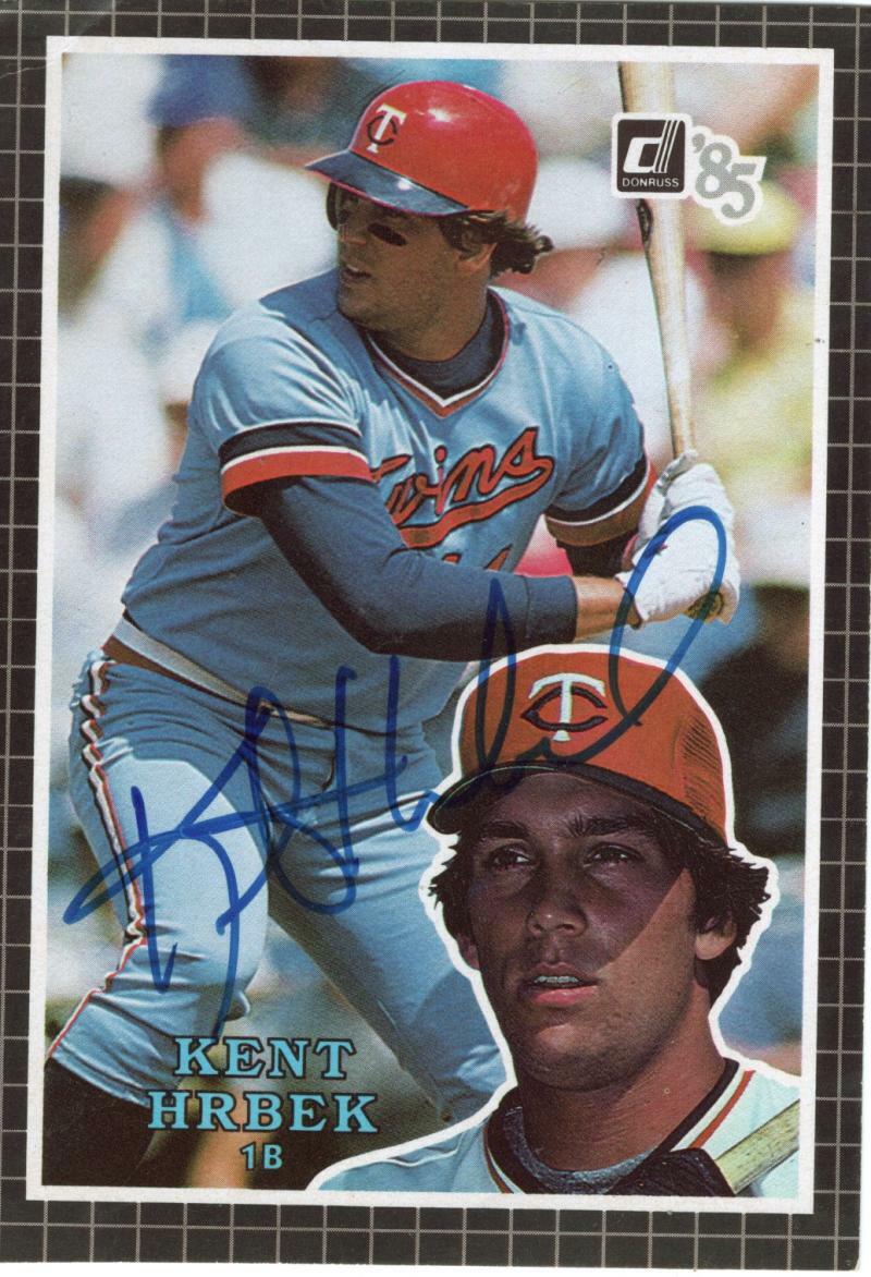1985 DONRUSS BIG KENT HRBEK TWINS #40 SIGNED AUTOGRAPHED W/ COA