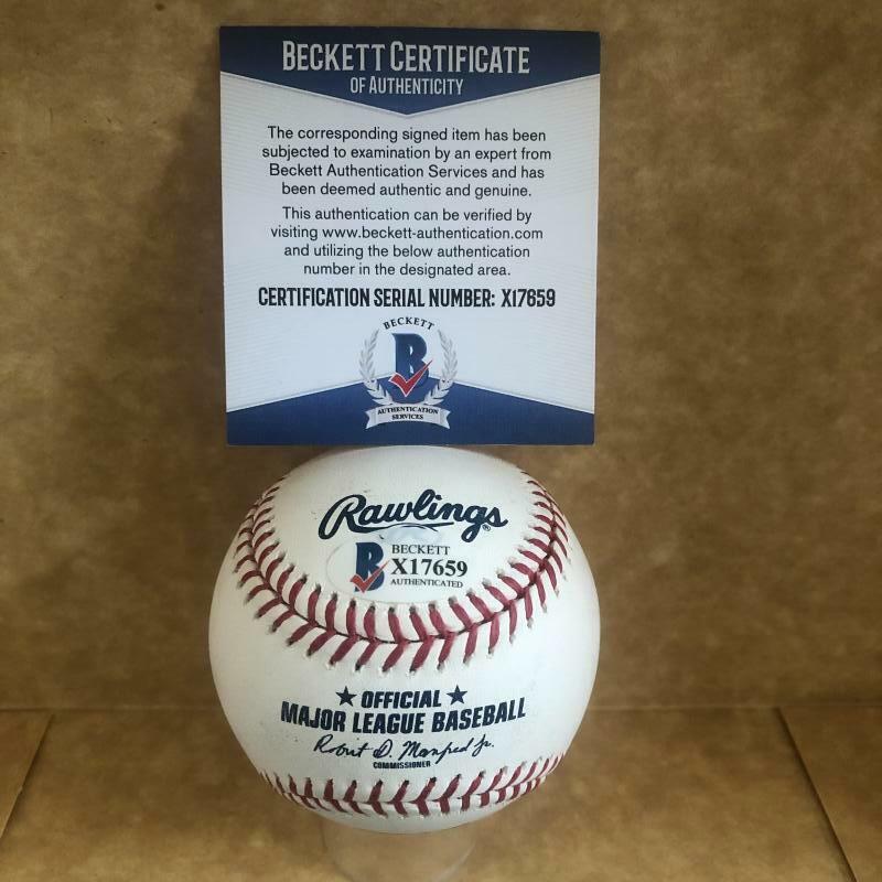 CALEB SMITH ARIZONA DIAMONDBACKS SIGNED M.L. BASEBALL BECKETT X17659