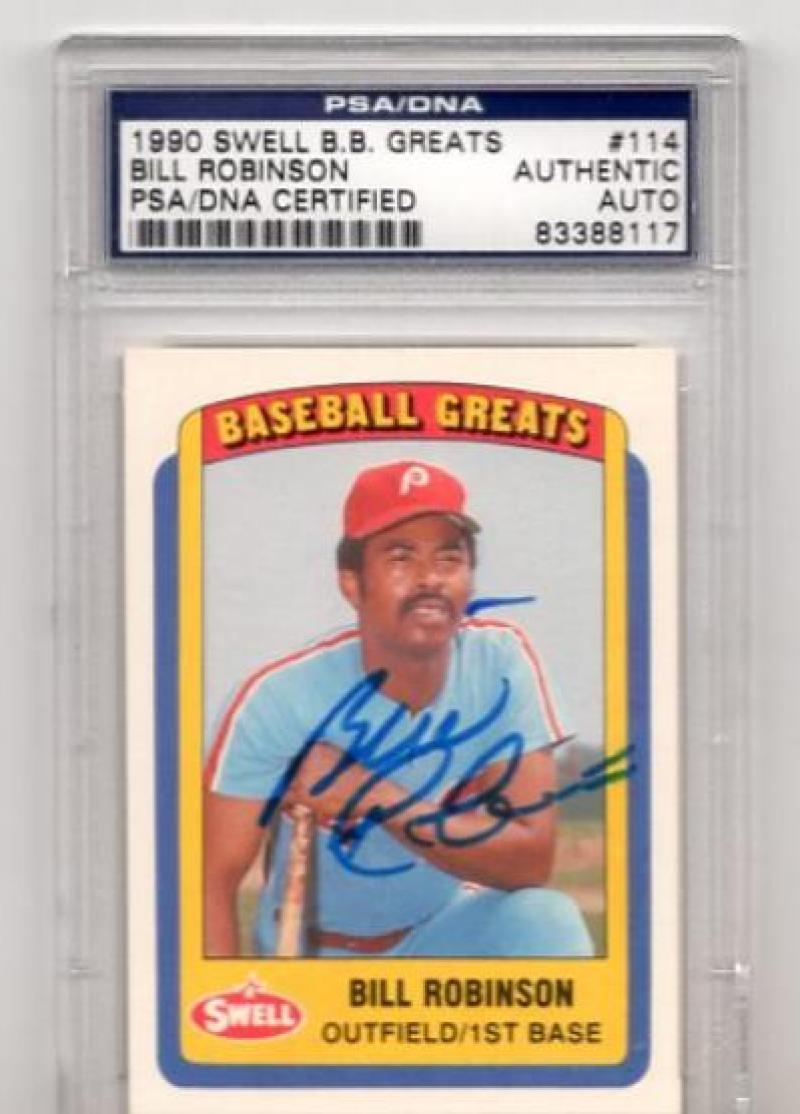 1990 SWELL B.B. GREATS BILL ROBINSON DECEASED #114 PSA/DNA AUTHENTIC AUTO