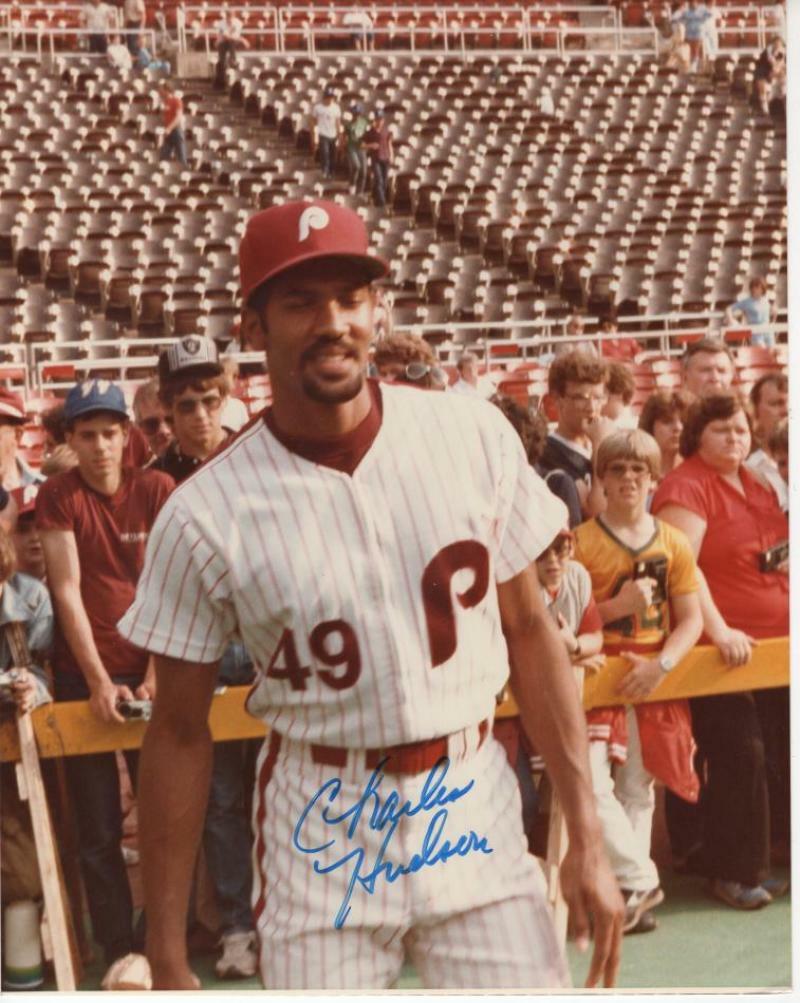 CHARLES HUDSON PHILADELPHIA PHILLIES SIGNED AUTOGRAPHED 8x10 PHOTO W/COA