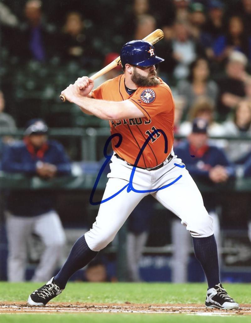 EVEN GATTIS AT BAT HOUSTON ASTROS SIGNED 8X10 PHOTO W/COA