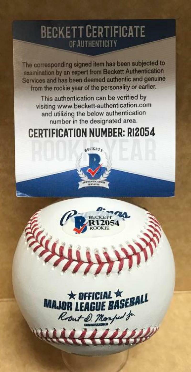 JAIRO BERAS TEXAS RANGERS SIGNED AUTOGRAPHED M.L. BASEBALL BECKETT R12054
