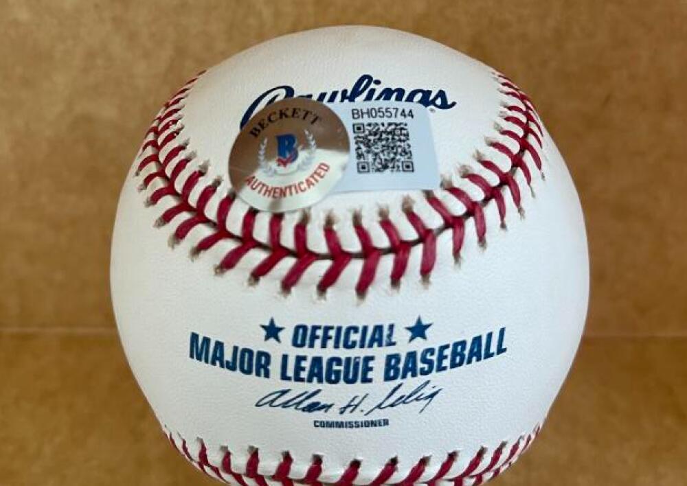 JAKE PEAVY RED SOX/GIANTS SIGNED AUTOGRAPHED M.L. BASEBALL BECKETT AUTH
