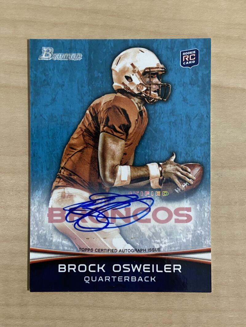 BROCK OSWEILER DENVER BRONCOS SIGNED AUTOGRAPHED 2012 BOWMAN CARD #121 W/COA