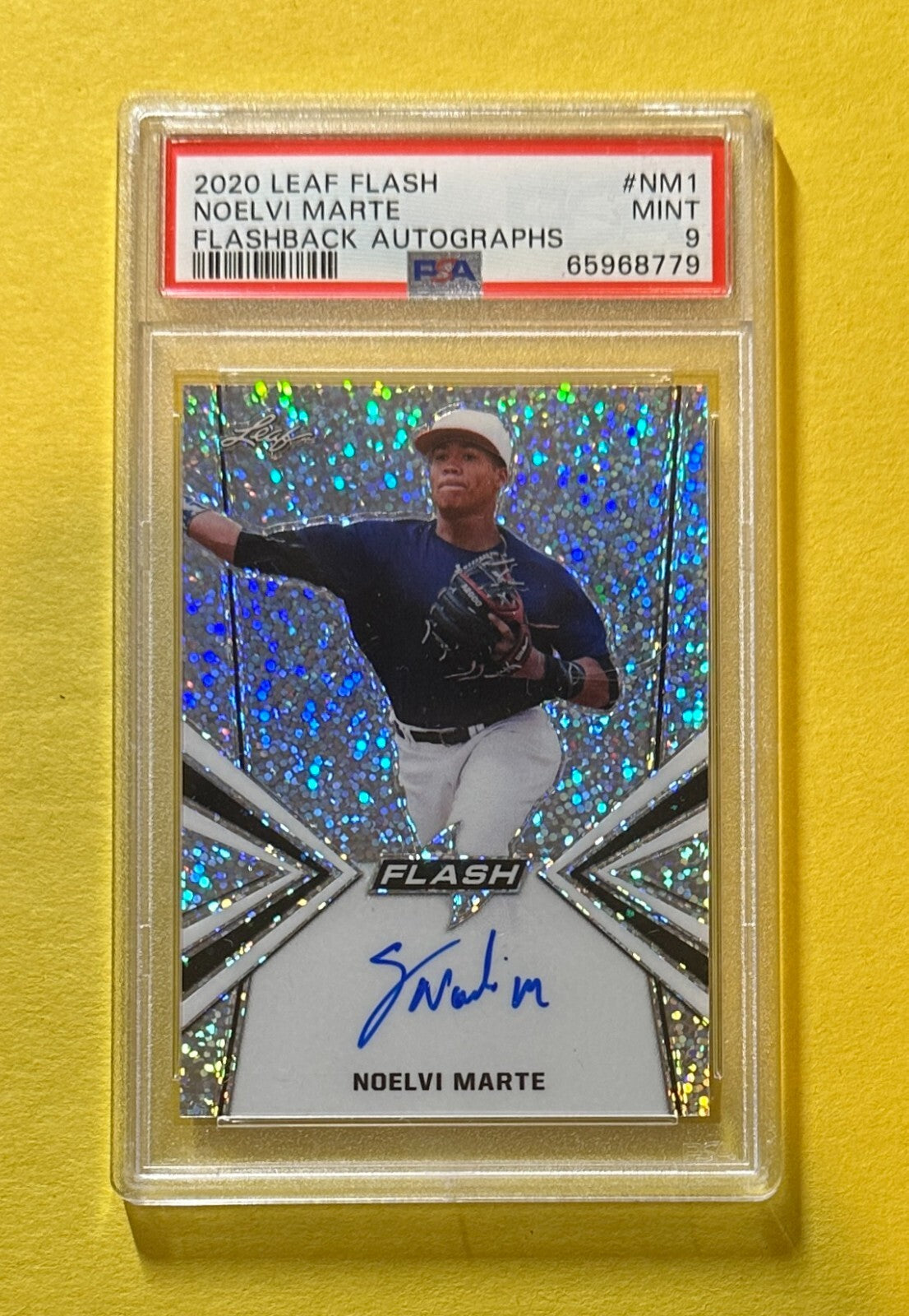 2020 LEAF FLASH NOELVI MARTE FLASHBACK AUTO #BA-NM1 PSA MINT 9