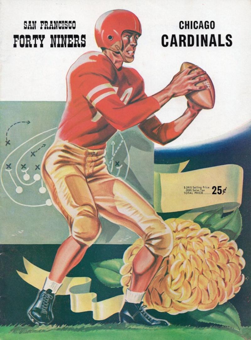 SAN FRANCISCO FORTY NINERS CHICAGO CARDINALS VINTAGE PROGRAM 8/29/54 MINT