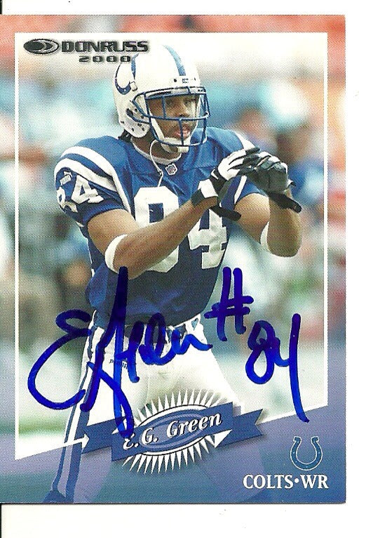 E.G. GREEN INDIANAPOLIS COLTS SIGNED AUTOGRAPHED 2000 DONRUSS CARD #65 W/COA