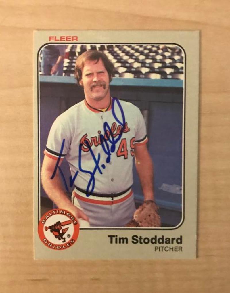TIM STODDARD BALTIMORE ORIOLES SIGNED AUTOGRAPHED 1983 FLEER CARD #75 W/COA
